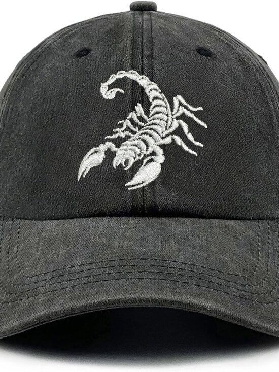 Women\'s Animal Embroidered Baseball Cap Black Gray Lightweight Casual Scorpion main image 6